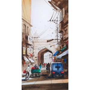 Zahid Ashraf, 08 x 16 inch, Acrylic on Canvas, Cityscape Painting, AC-ZHA-105